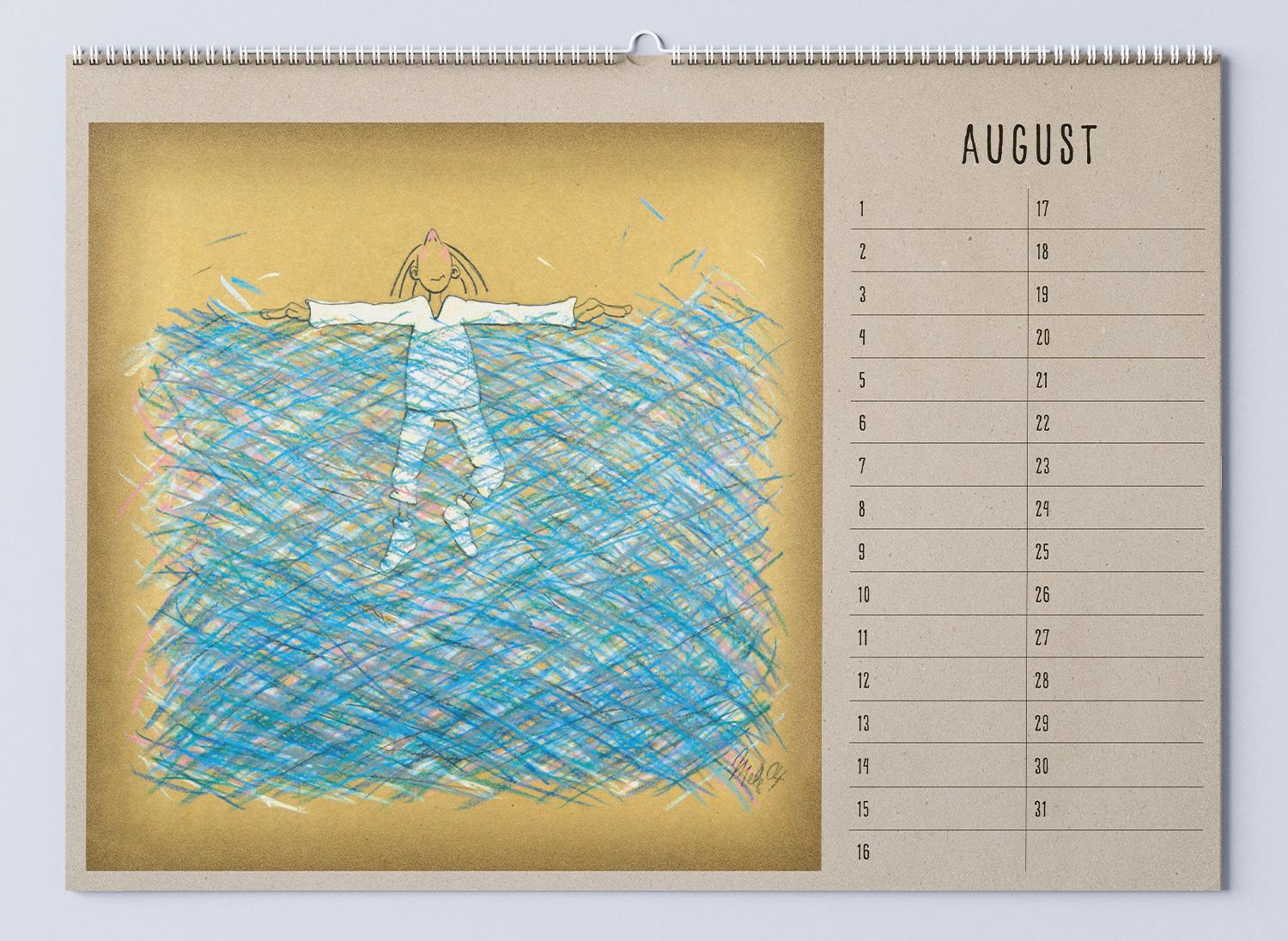 8 Calendar Mockup August